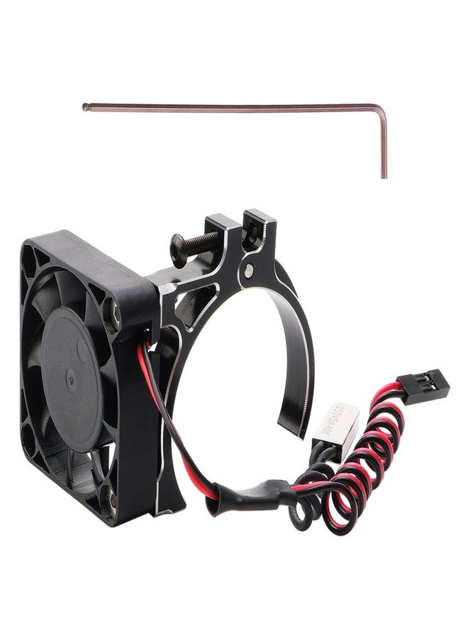 Rchobbytop RC Motor Cooling Fan with Thermal Sensor Aluminum Clamp, 4268/4274 /1512/1515 / K80 / K82 Motors (42mm) Heatsink for E-REVO Summit UDR TRX-4 SCX10 1/8 1/10 Buggy Truck Crawler - Image 1