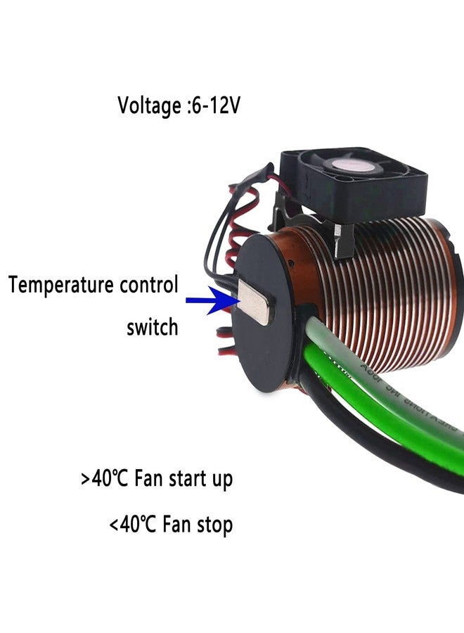 Rchobbytop RC Motor Cooling Fan with Thermal Sensor Aluminum Clamp, 4268/4274 /1512/1515 / K80 / K82 Motors (42mm) Heatsink for E-REVO Summit UDR TRX-4 SCX10 1/8 1/10 Buggy Truck Crawler - Image 5