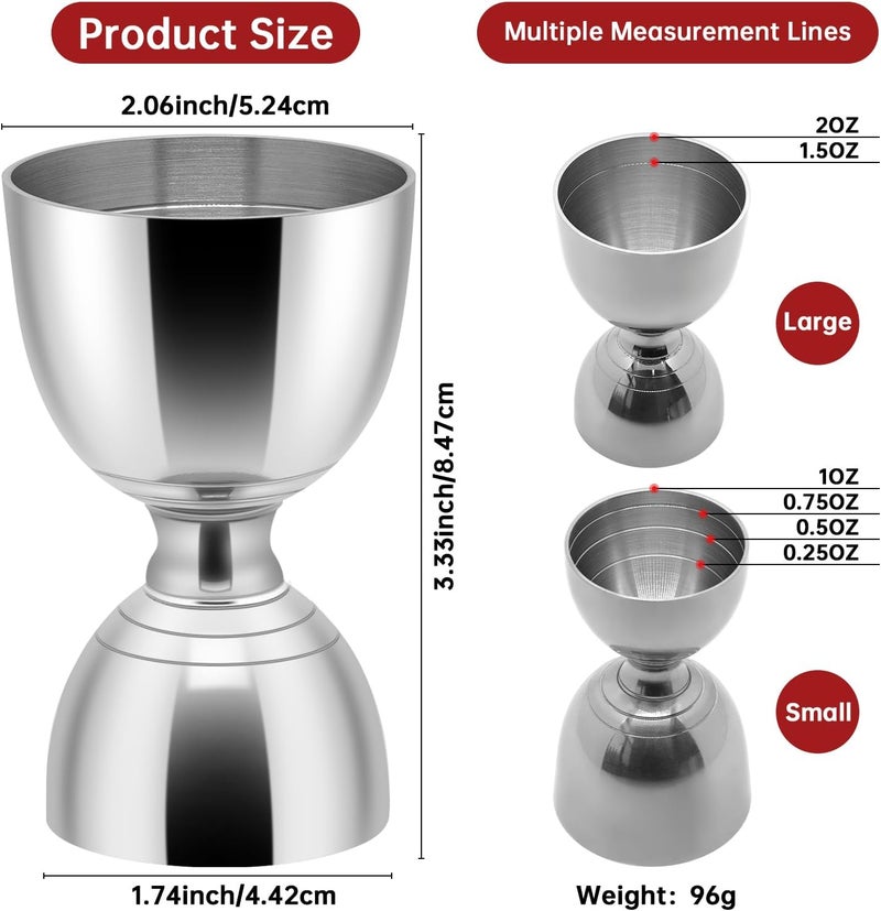 eispap Premium Bell Jigger Stainless Steel Bar Tool With 0.5oz, 1oz, 1.5oz and 2oz Measuring Marks, Durable Double Jigger, One Jigger - Image 2