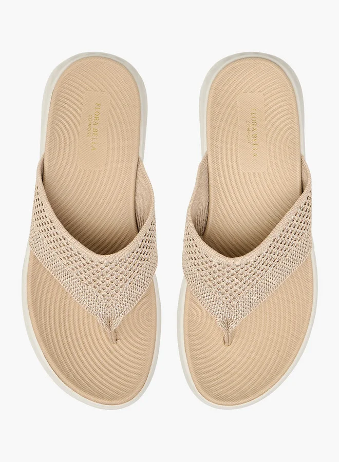 Flora Bella By Shoexpress Women Textured Slip-On Thong Sandals