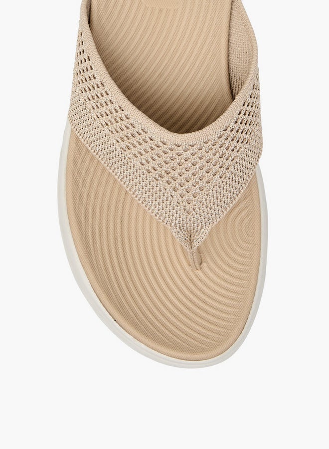 Flora Bella By Shoexpress Women Textured Slip-On Thong Sandals - Image 3