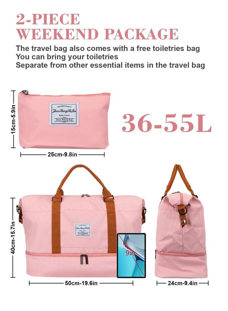 URbazaar Travel Duffle Bag, Waterproof Weekender Bag Carry On Tote Bags for Women, Travel Essentials Sport Gym Bag for Men, Overnight Bag Luggage Bag with Trolley Sleeve - Image 2