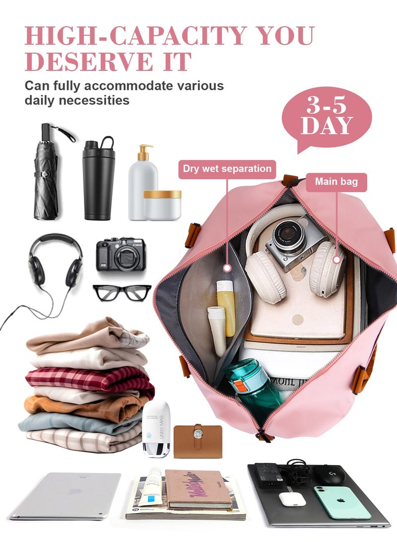 URbazaar Travel Duffle Bag, Waterproof Weekender Bag Carry On Tote Bags for Women, Travel Essentials Sport Gym Bag for Men, Overnight Bag Luggage Bag with Trolley Sleeve - Image 3