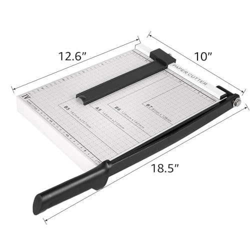 EDMBG A4 Guillotine Paper Cutter with Metal Base, (12" x 10" inch top), Paper Trimmer with Multi Sheet Capacity, Heavy Duty Blade for Photo Craft Cardstock, Large Paper Cutter for Home or Office - Image 5