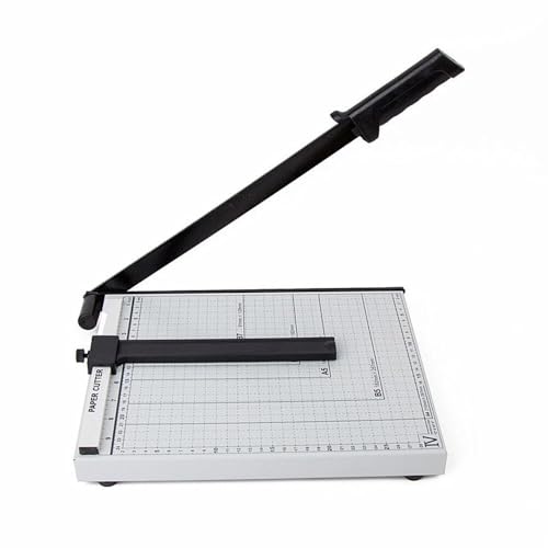 EDMBG A4 Guillotine Paper Cutter with Metal Base, (12" x 10" inch top), Paper Trimmer with Multi Sheet Capacity, Heavy Duty Blade for Photo Craft Cardstock, Large Paper Cutter for Home or Office - Image 4