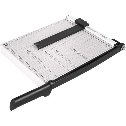EDMBG A4 Guillotine Paper Cutter with Metal Base, (12" x 10" inch top), Paper Trimmer with Multi Sheet Capacity, Heavy Duty Blade for Photo Craft Cardstock, Large Paper Cutter for Home or Office - Image 1