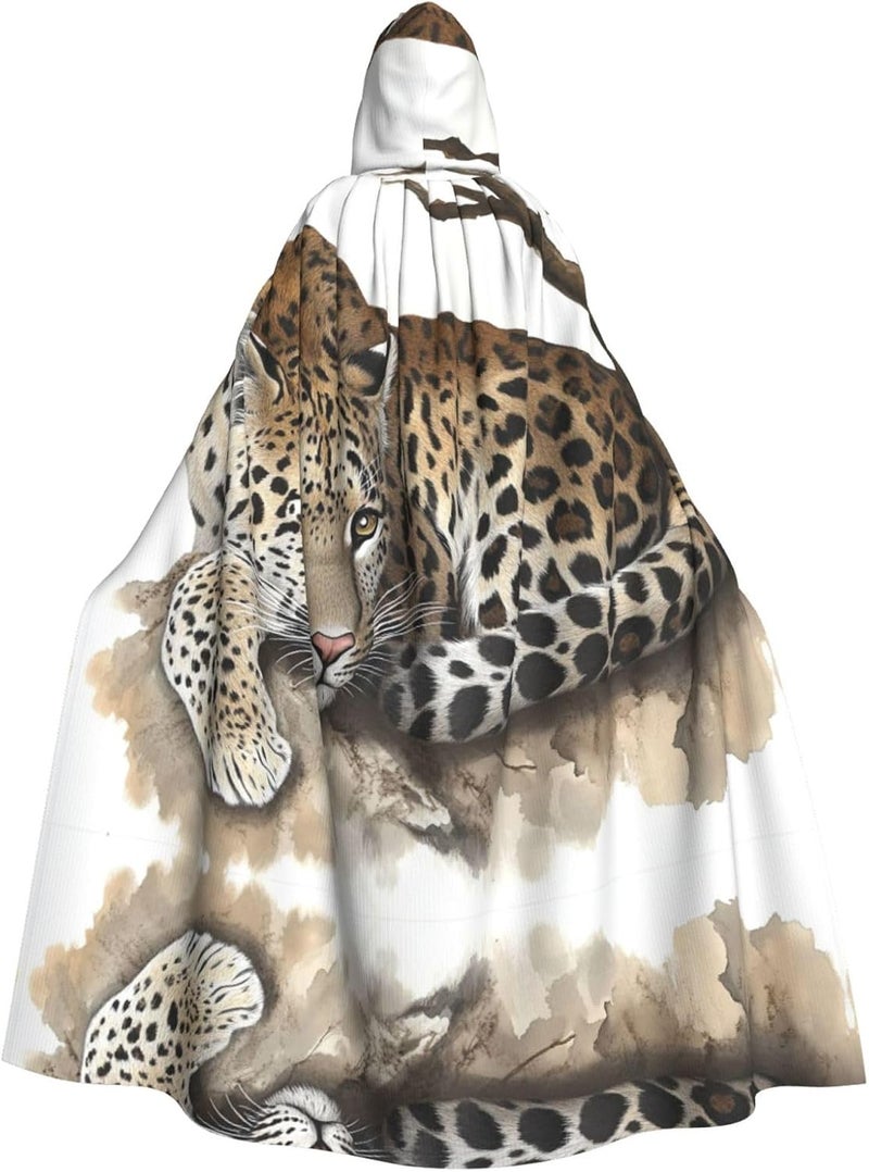 Illustration of wild animals Unique Darkness Poncho Shawl - Customizable Wearable Blanket for Women, Perfect Halloween Costume Accessory, Knight, Akatsuki, and More - Image 1