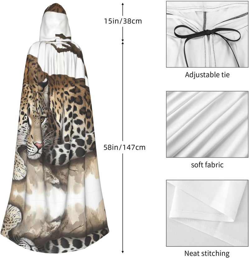 Illustration of wild animals Unique Darkness Poncho Shawl - Customizable Wearable Blanket for Women, Perfect Halloween Costume Accessory, Knight, Akatsuki, and More - Image 2