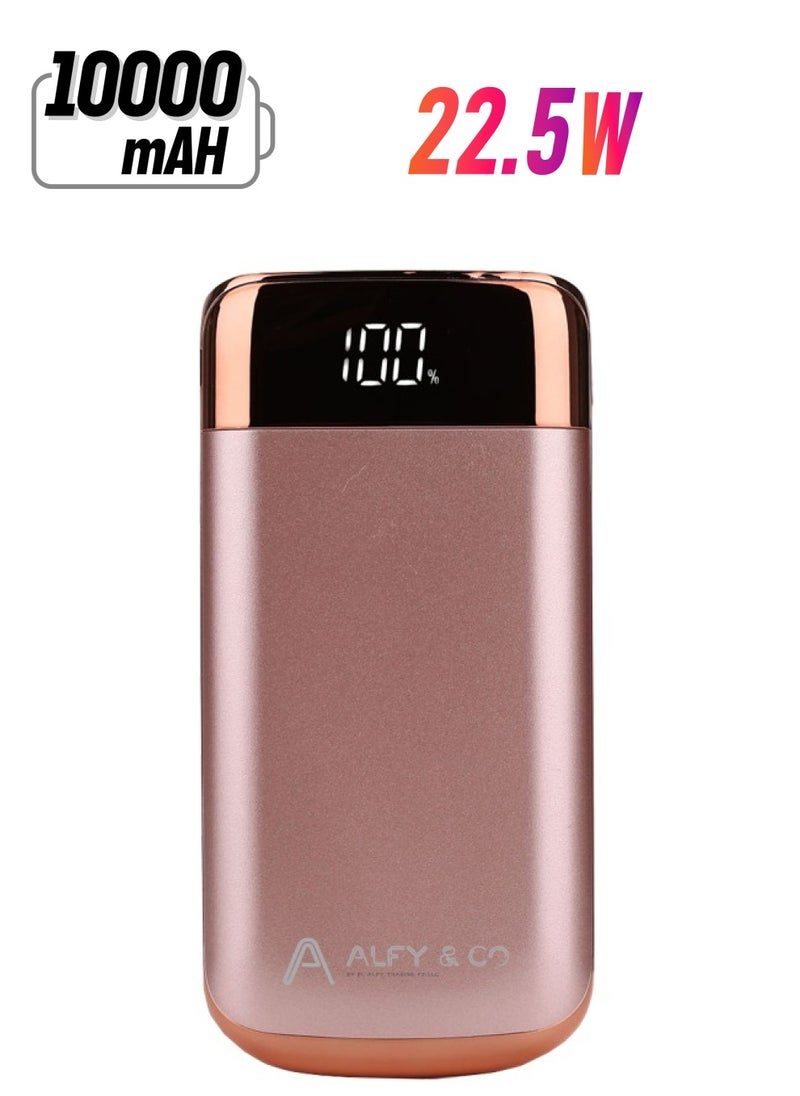 ALFY & CO 10000 mAh Power Bank Portable Charger USB Type C Battery Pack 22.5W Fast Charging Compatible with iPhone 16 15 14 13 Pro Max Samsung Galaxy Z Fold 6 S24 S23 S22 S21 Ultra Apple Watch Airpods iPad pink  - Image 1