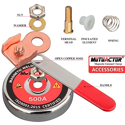 MUTUACTOR 500 AMP Magnetic Welding Ground Clamp, Φ3.34” Strong Gripping Quick Release Magnetic Mount Welding Support Clamp Tools for Welding Cutting Factories Industries Work and Instrument Processing - Image 5