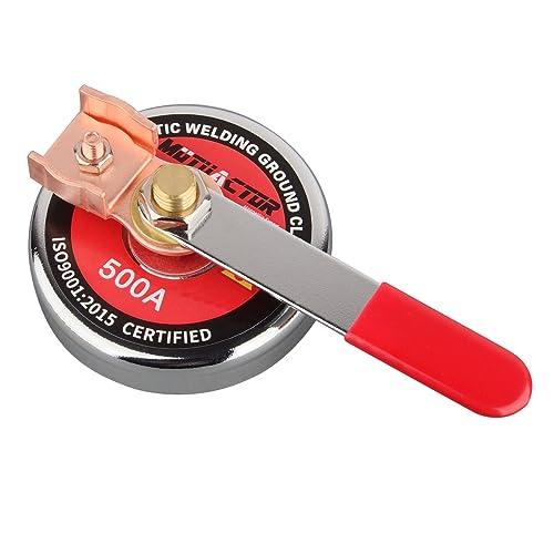 MUTUACTOR 500 AMP Magnetic Welding Ground Clamp, Φ3.34” Strong Gripping Quick Release Magnetic Mount Welding Support Clamp Tools for Welding Cutting Factories Industries Work and Instrument Processing - Image 1