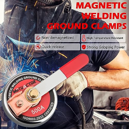 MUTUACTOR 500 AMP Magnetic Welding Ground Clamp, Φ3.34” Strong Gripping Quick Release Magnetic Mount Welding Support Clamp Tools for Welding Cutting Factories Industries Work and Instrument Processing - Image 4
