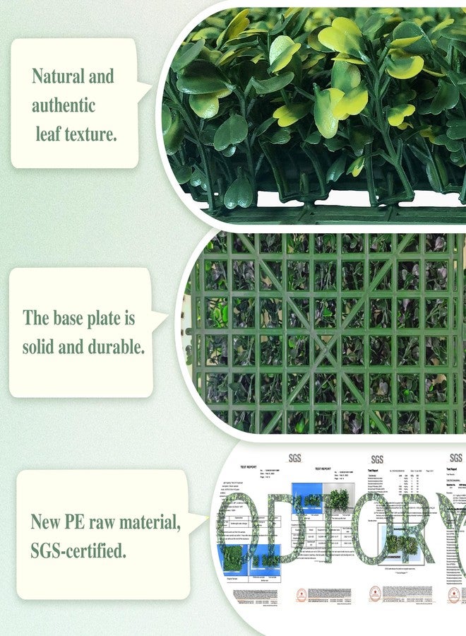 ODTORY Artificial Grass Wall Panel Backdrop,10 X 10 in 6P(4.2 sqft) UV-Anti Greenery Boxwood Panels for Indoor Outdoor Green Wall Decor & Ivy Fence Covering Privacy - Image 5