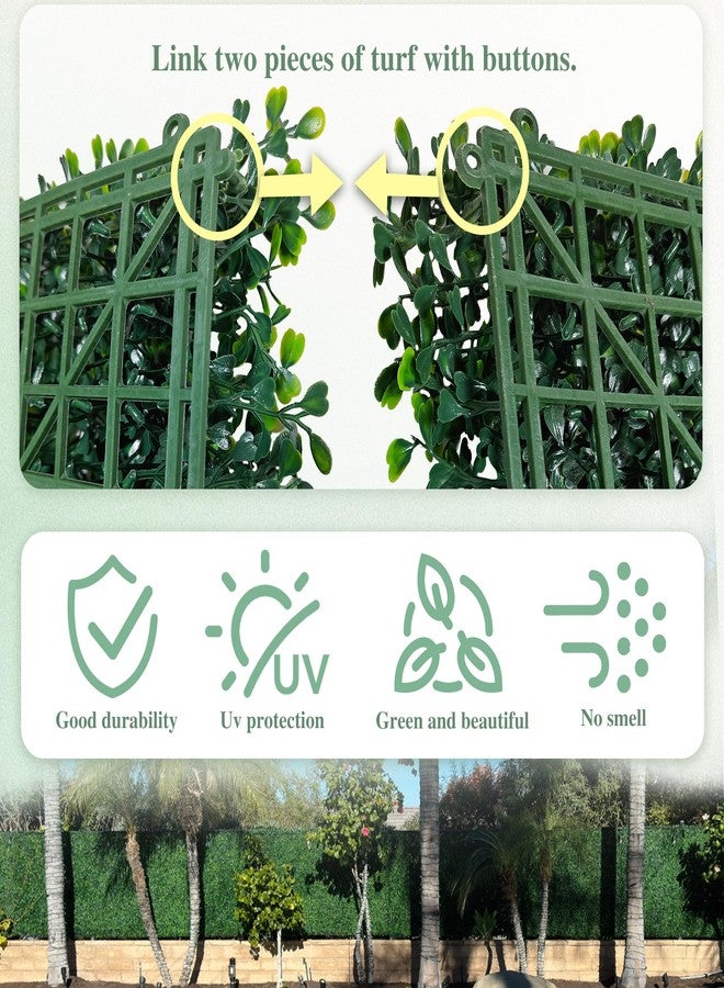ODTORY Artificial Grass Wall Panel Backdrop,10 X 10 in 6P(4.2 sqft) UV-Anti Greenery Boxwood Panels for Indoor Outdoor Green Wall Decor & Ivy Fence Covering Privacy - Image 4