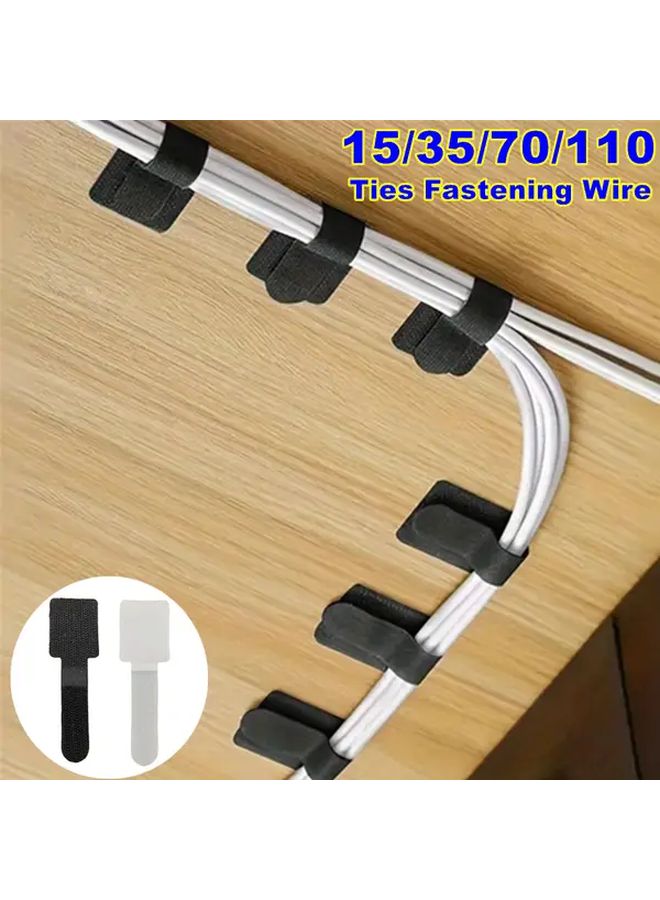 15pcs Black Adjustable Cable Management System for Electrical Wiring Data Computer Wires - Image 4