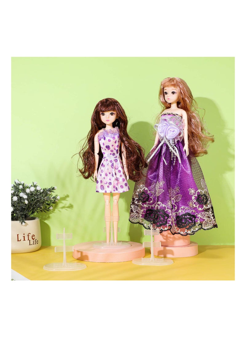 SYOSI Doll Stand Support, 20 Pieces Transparent Plastic Mini Doll Stand Display Holder Action Figures Accessories for 11.5 Inch Dolls Transparent Stand Support for Dolls Mini Display Holder  - Image 2