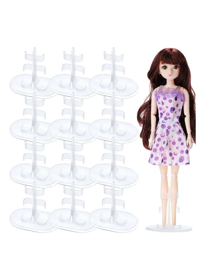 SYOSI Doll Stand Support, 20 Pieces Transparent Plastic Mini Doll Stand Display Holder Action Figures Accessories for 11.5 Inch Dolls Transparent Stand Support for Dolls Mini Display Holder  - Image 1