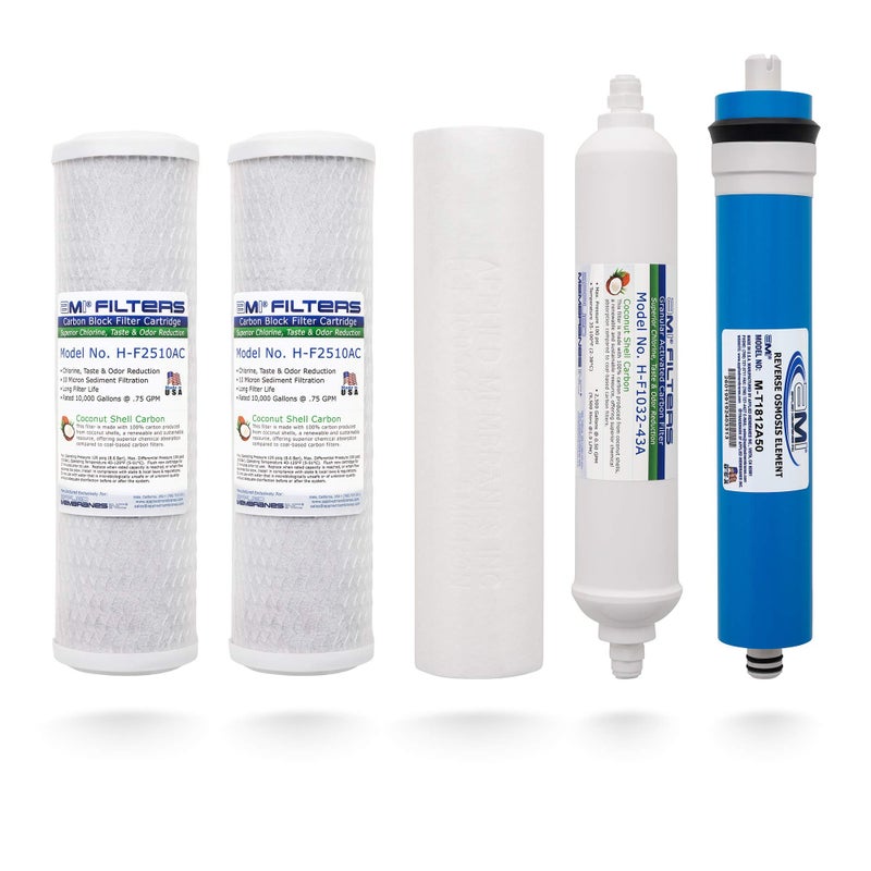 APPLIED MEMBRANES INC. APPLIED MEMBRANES Reverse Osmosis Membrane and Filter Replacement 50 GPD Membrane with Pre and Post Filter Complete RO Filter Set and Membrane for 5Stage Water Filtration Systems