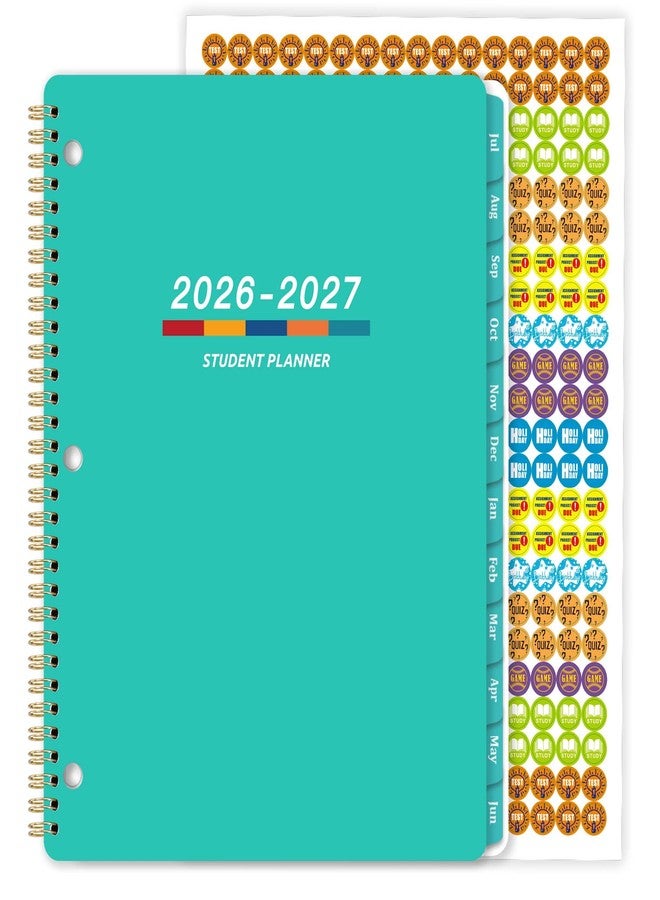 Indeme مخطط الطالب 2026-2027 - المخطط الأكاديمي 2026-2027، من يوليو 2026 إلى يونيو 2027، مقاس 11 × 9 بوصة، مخططات الدروس الأسبوعية، مخططات مدرسية شهرية وأسبوعية للمرحلتين الإعدادية والثانوية، ملصقات، أهداف الأسبوع، علامات تبويب - Image 1