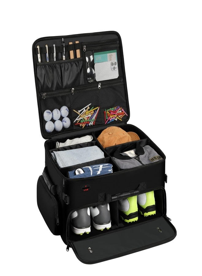 Mogplof Extra Large 2 Layer Golf Trunk Organizer, Golf Gifts for Men Golfers, 20"x 14"x 10" Water-resistant Car Durable Golf Organizer for 2 Pair Shoes, Balls, Tees, Clothes, Gloves, Accessories - Image 1