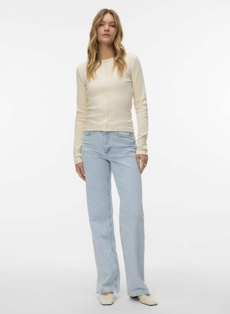 VERO MODA High Rise Wide Leg Jeans - Image 1