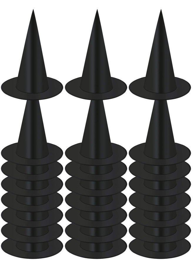 Elcoho 24 Pieces Halloween Witch Hat Cap Costume Accessory for Witch Decoration or Halloween Christmas Party Black - Image 1