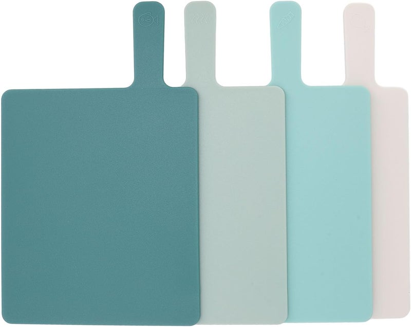 Zerodis 4PCS Plastic Cutting Board, Color Coded Chopping Set with Food Icons and Storage Stand, Ideal for Home Cooking and Outdoor Activities - Image 3