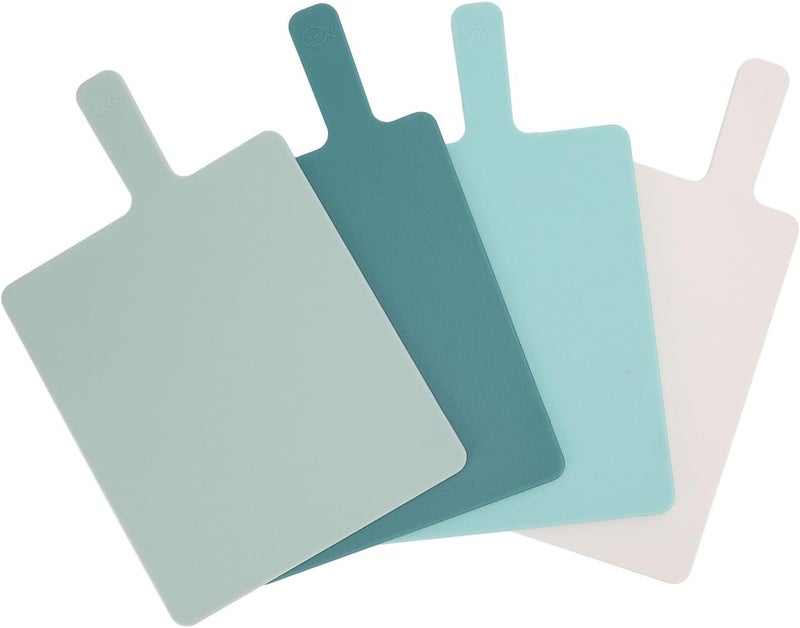 Zerodis 4PCS Plastic Cutting Board, Color Coded Chopping Set with Food Icons and Storage Stand, Ideal for Home Cooking and Outdoor Activities - Image 2