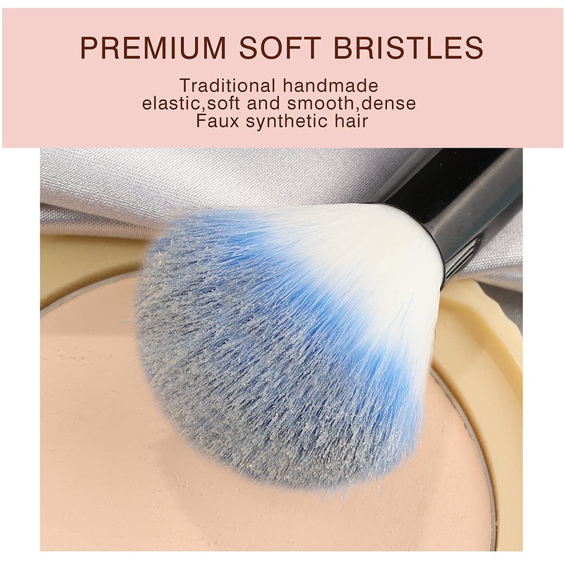 VANDER Make up Brushes, Professional 32pcs Makeup Brush Set, Makeup Brushes Set Foundation Blending Cosmetic Brush Set Kit,Blue - Image 4