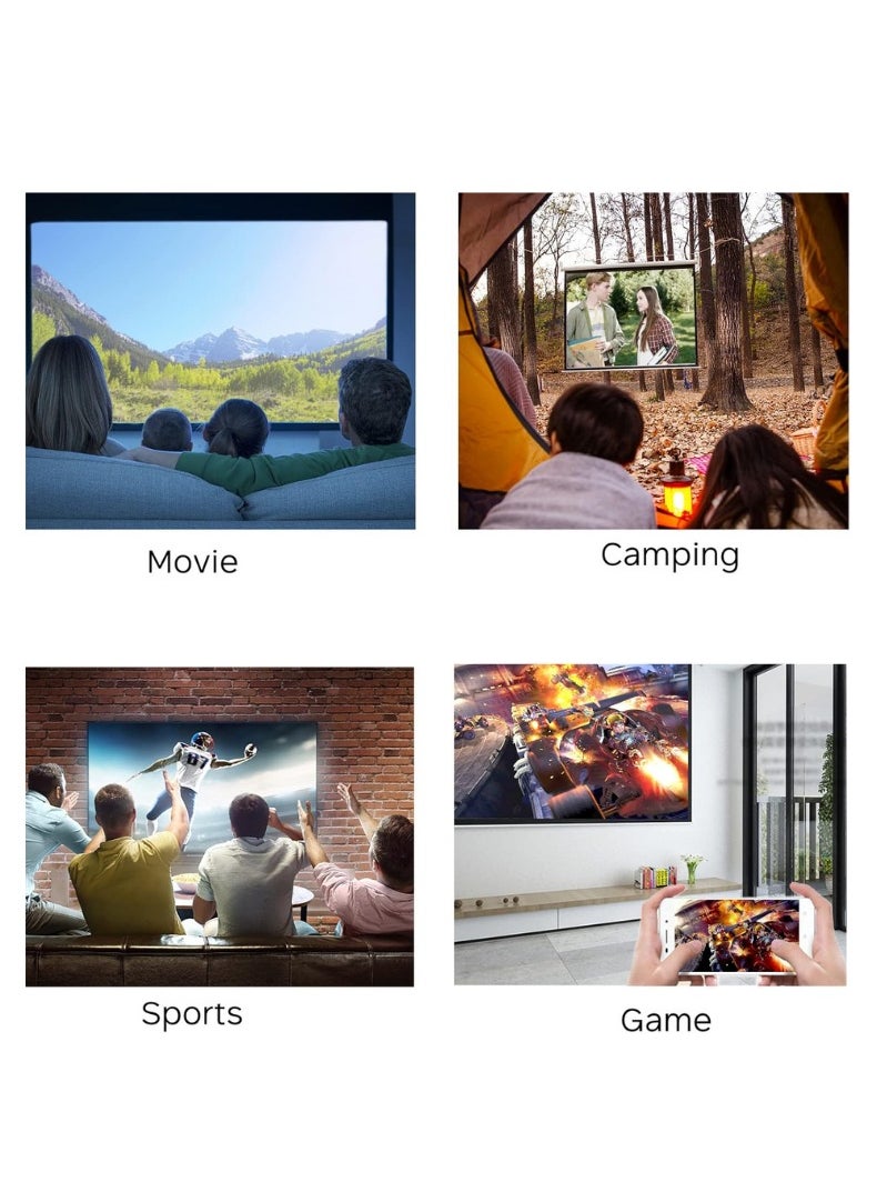 HONTON - Portable LED Projector | 400 Lumens, QVGA Resolution – Compact White/Yellow Design - Image 1
