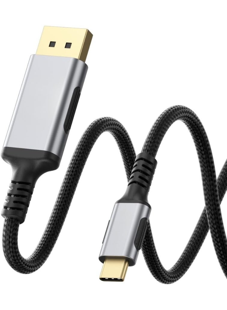 USB-C to DisplayPort 1.4 Cable 3M – 32.4Gbps Super Soft Thunderbolt 5/4 USB4 to DP Adapter, Supports 8K@60Hz, 4K@240Hz, 2K@360Hz (Unidirectional) - Image 1