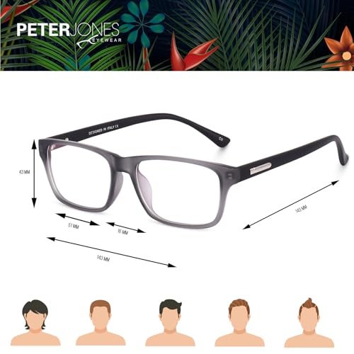 Peter Jones Grey Rectangular Unisex Anti Glare Computer/Gaming Glasses (6052GR) - Image 4
