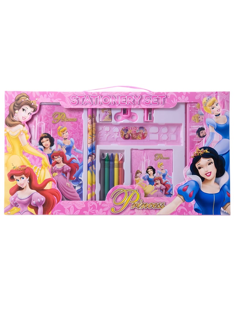 Disney Princess Stationery Gift Set - Complete School Supplies with Pencils, Crayons, Drawing Notebook, Ruler, Eraser - Perfect Kids Gift for School - Image 2