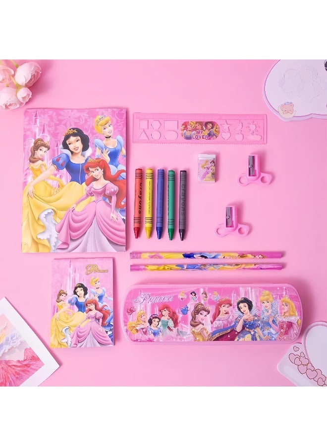 Disney Princess Stationery Gift Set - Complete School Supplies with Pencils, Crayons, Drawing Notebook, Ruler, Eraser - Perfect Kids Gift for School - Image 3
