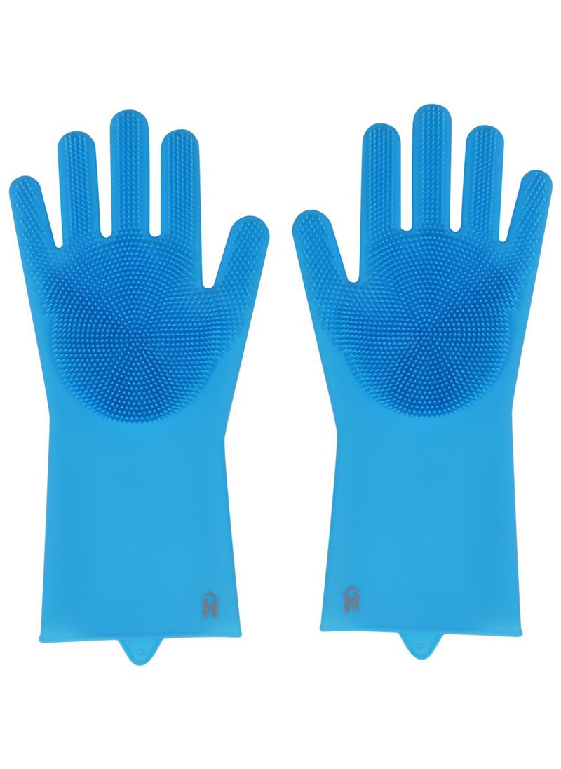 Home Pro - HOME PRO 2 PCS MULTI FUNCTION CLEANING GLOVE  12.5*34CM BLUE - Image 1