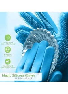 Home Pro HOME PRO 2 PCS MULTI FUNCTION CLEANING GLOVE  12.5*34CM BLUE  - Image 3