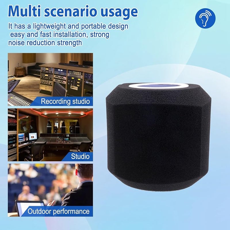 Microphone Windshield Pop Filter Acoustic Foam Cover For Studio Recording - Image 5