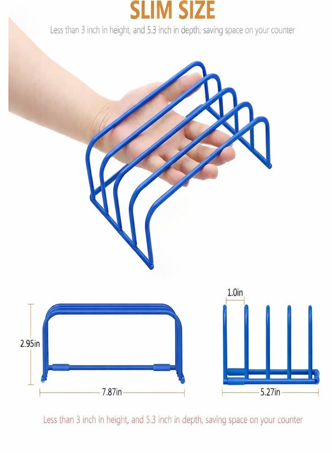OGFC 59426 Cutting Board Storage Rack, Compact Cutting Board Organizer,Cutting Board Stand Holder,Bakeware,Cookie Sheets Organizer(1.0 Inch Width Slots) - blue - Image 2
