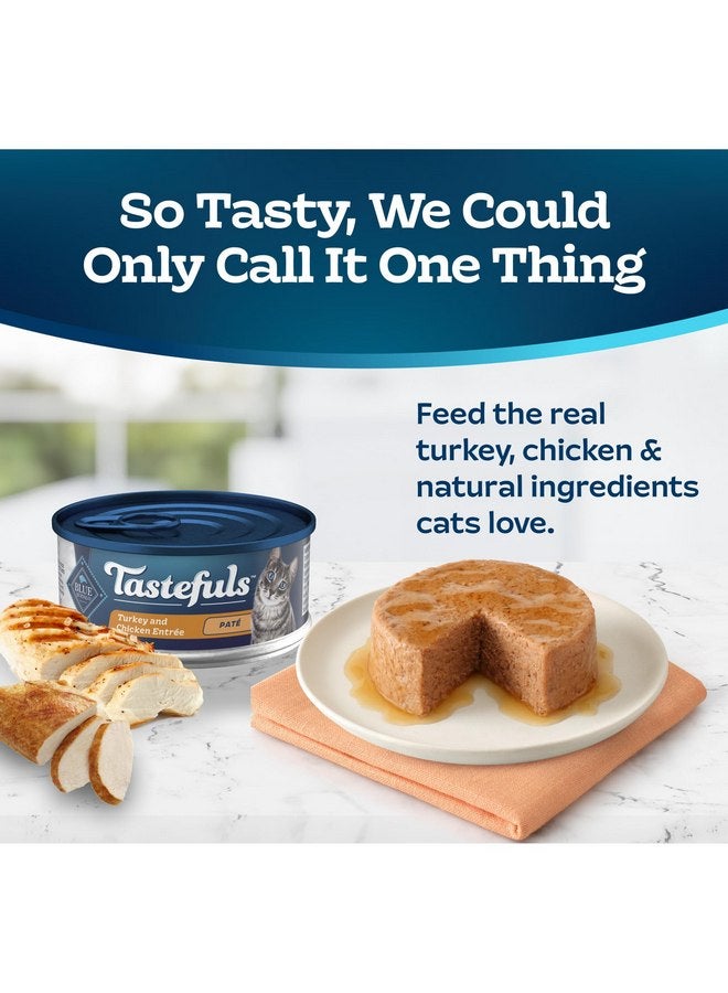بلو بافلو طعام القطط الرطب من Blue Buffalo Tastefuls، مصنوع من مكونات طبيعية، مكون من طبق رئيسي من الديك الرومي والدجاج، عبوات بحجم 5.5 أونصة (24 عبوة) - Image 3