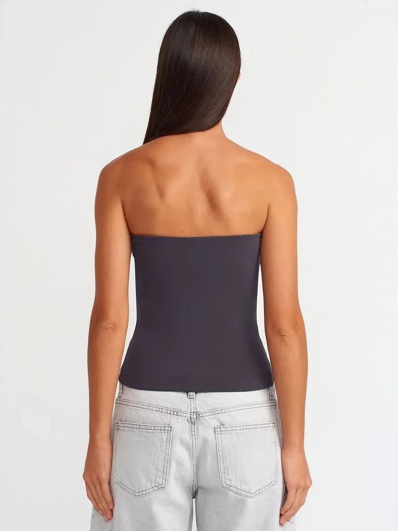 ديلفين DILVIN Strapless Bodycon Bandeau Blouse