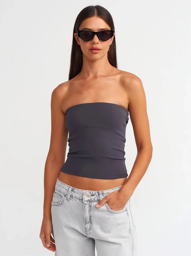 ديلفين DILVIN Strapless Bodycon Bandeau Blouse
