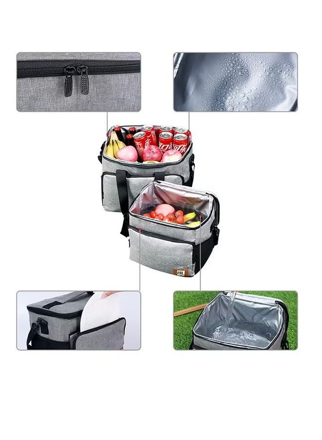 BLOOMING TIME Insulation bag waterproof large-capacity lunch box lunch box bag outdoor picnic bag wholesale refrigerated camping ice bag-black - Image 4