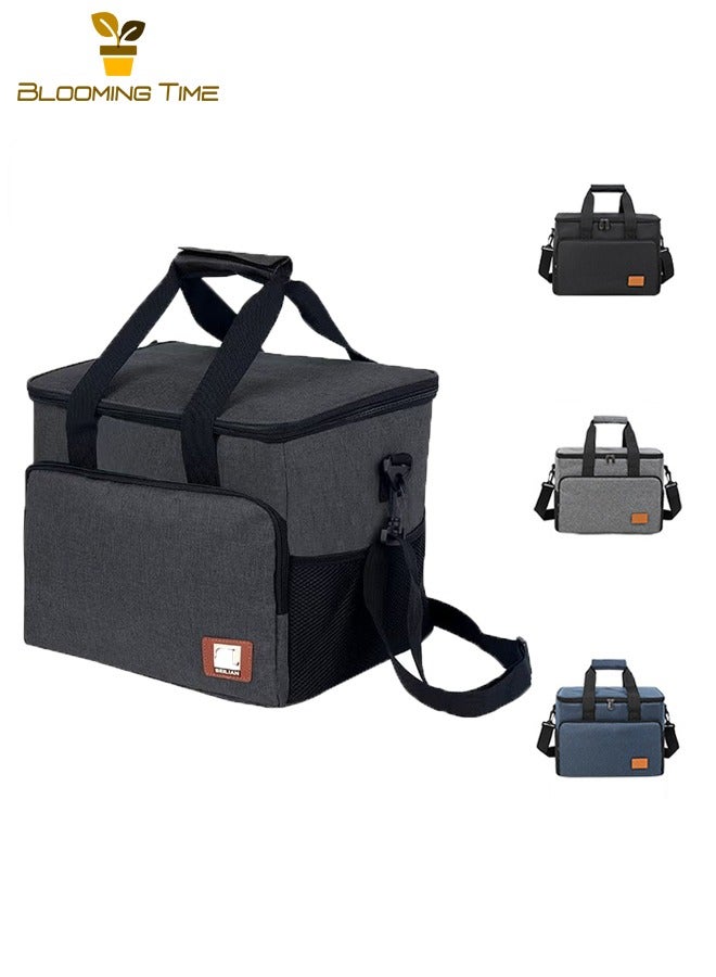 BLOOMING TIME Insulation bag waterproof large-capacity lunch box lunch box bag outdoor picnic bag wholesale refrigerated camping ice bag-black - Image 1