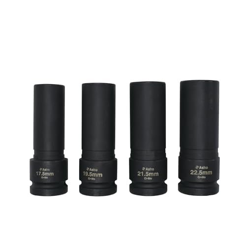 Astro Tools 78204 4-Piece 1/2" Drive 1/2 Size Thin Wall Lug Nut Socket Set - 17.5-22.5mm - Image 1