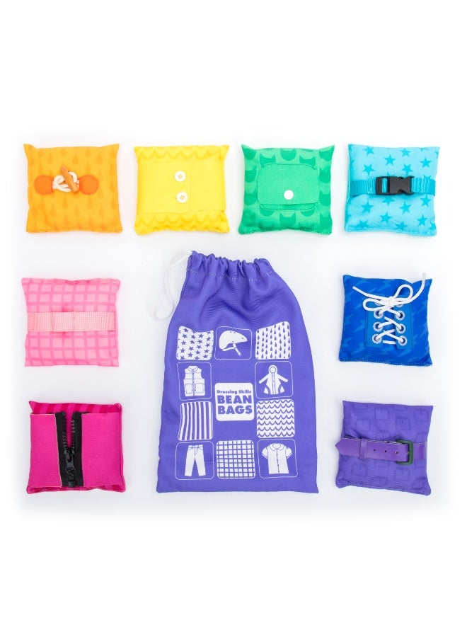 Learning Resources Dressing Skills Bean Bags (6-Piece Set, Buttons & Zips, Ages 3+) - Image 1