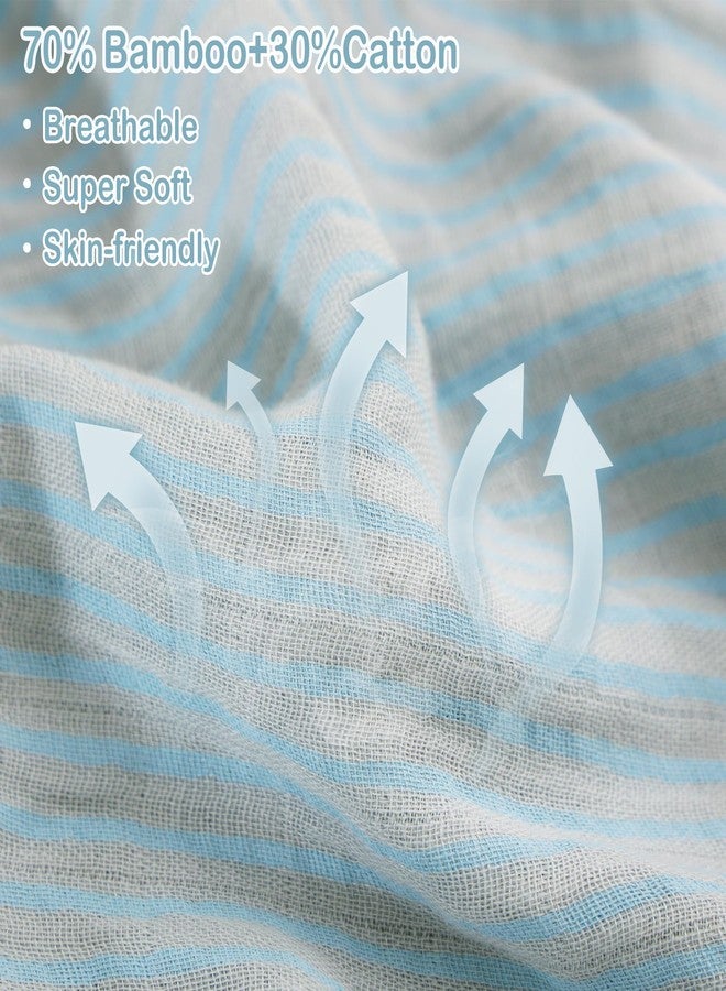 Viviland Muslin Swaddle Blankets, Swaddle Wrap for Boys and Girls, Breathable and Skin-Friendly Baby Receiving Blankets, Baby Essentials, 4-Pack Blue Elephant, 47 x 47 inches - Image 3