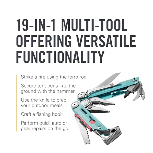 LEATHERMAN ليذرمان، سيجنال، أداة متعددة الاستخدامات 19 في 1 للأنشطة الخارجية، التخييم، المشي، الصيد، البقاء، متينة وخفيفة الوزن، مصنوعة في الولايات المتحدة الأمريكية، أكوا/فضي - Image 3