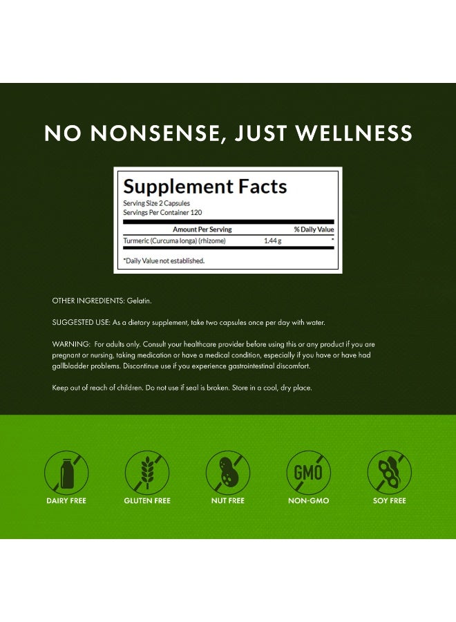 سوانسون كبسولات الكركم كاملة الطيف، 240 كبسولة (720 ملغ لكل كبسولة) - Image 2