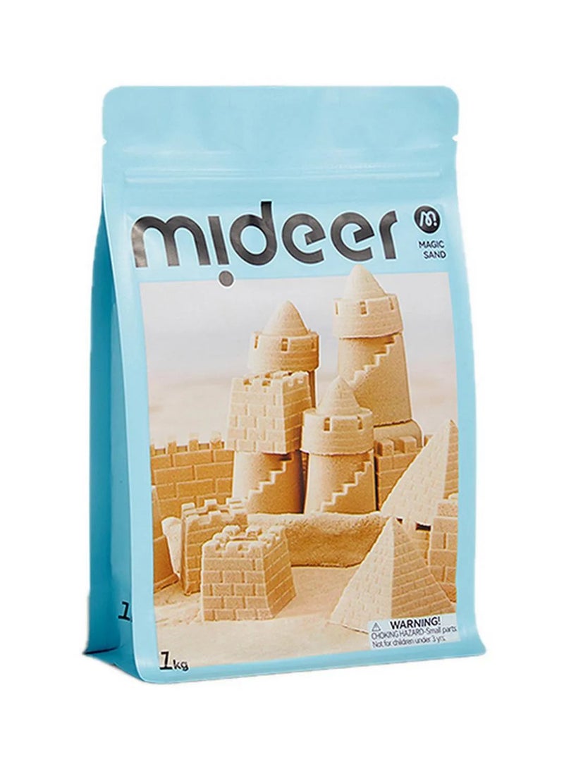 MiDeer Magic Sand Kinetic Sand 1kg for Kids – Soft, Mess-Free, Non-Toxic Play Sand with 25 Molds – Indoor & Outdoor Sensory Toy for Boys & Girls Ages 3-12 - Image 1