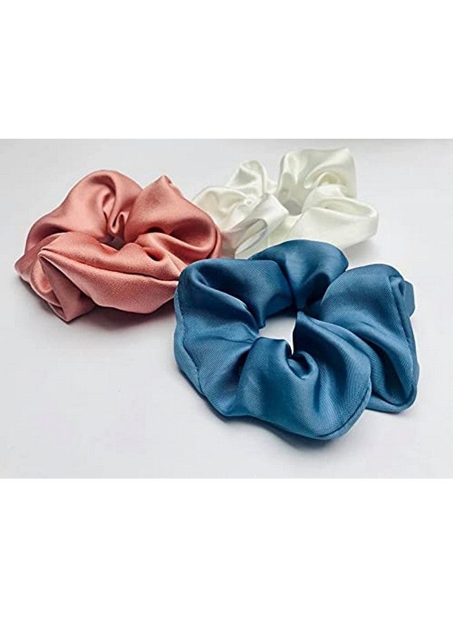 Viyanshi Silk Satin Hair Ties Scrunchies Elastic Hair Band for Women (s3) - Multicolor - Image 2